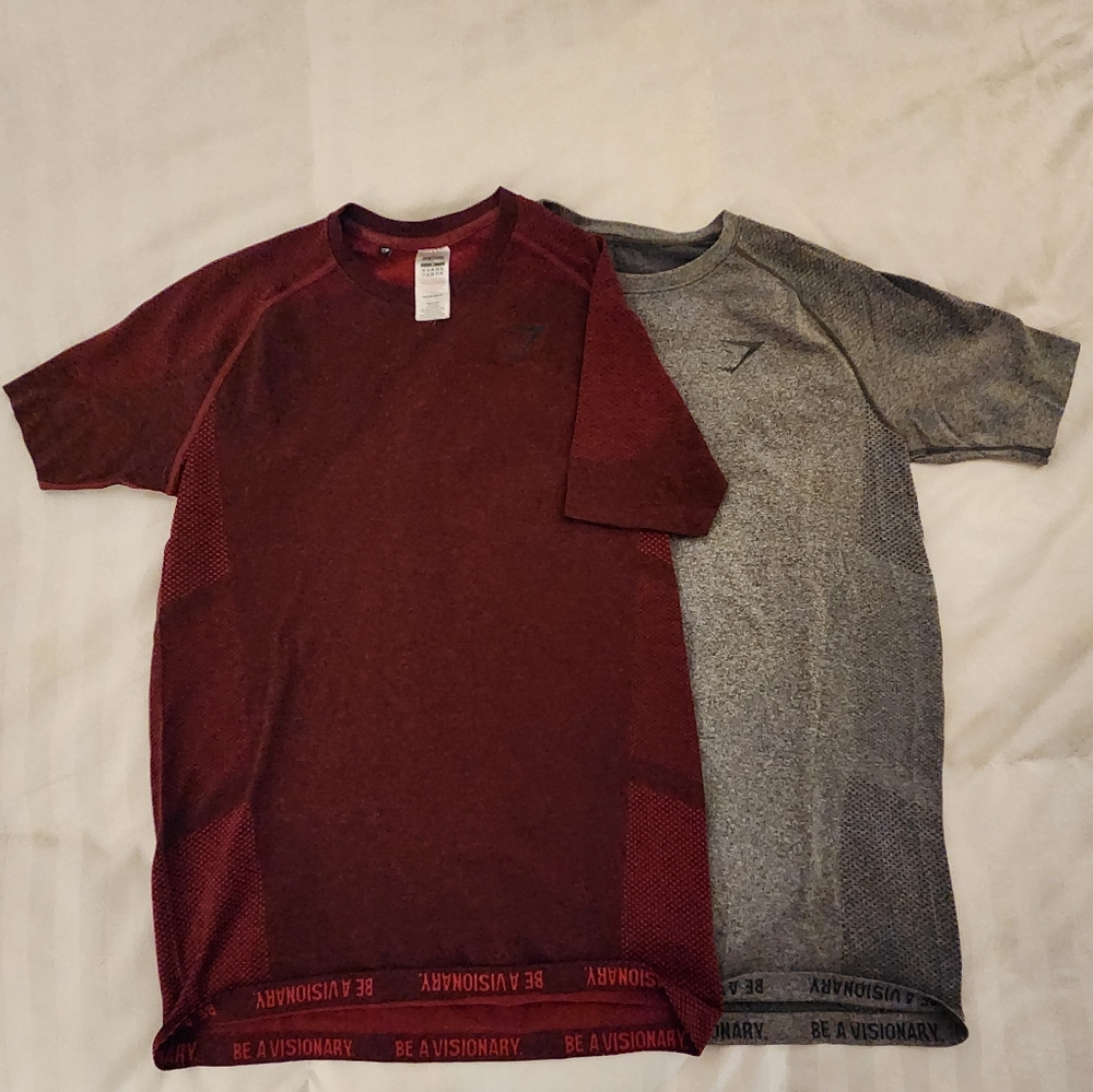 Gymshark Vital Seamless T-Shirt Set - Red and Gray
